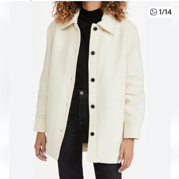 Club Monaco Jackets & Blazers - 🆕Club Monaco Quilted Boucle Shirt Jacket | Egret | Size XL —BNWT